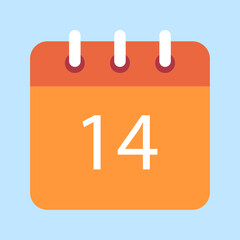 14th of february valentines day icon