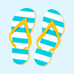 isolated female summer striped blue white shoes on white background