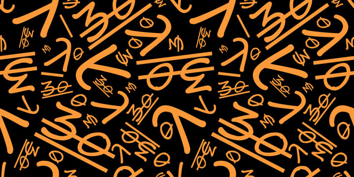 Seamless school math random pattern with lambda, and crossed out number 30,3 and 0