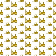 Forklift icon seamless pattern isolated on white background