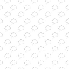 Thought cloud icon seamless pattern isolated on white background