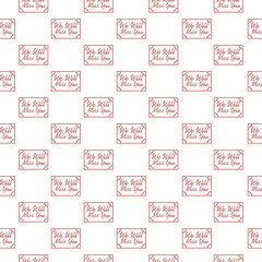 We will miss you card seamless pattern isolated on white background