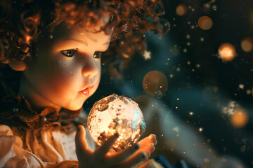Naklejka premium Design a darkly enchanting doll that whispers secrets of the universe to those who hold it
