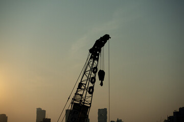 Crane before being built at the end of work