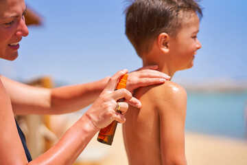 Photo of relaxing vacation in Egypt Hurghada sun screen uv cream - 792624534