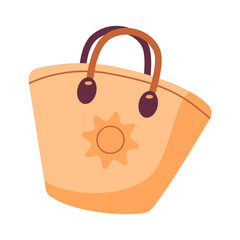 Fashion Summer Beach Tote Bag Shopping Accessory Vector Illustration.