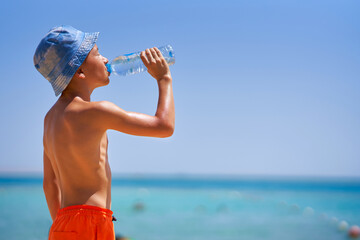 Photo of relaxing vacation in Egypt Hurghada drinking water on sun - 792625935