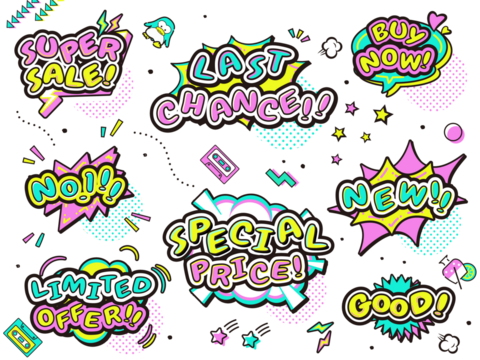 アメリカンコミック風吹き出し素材