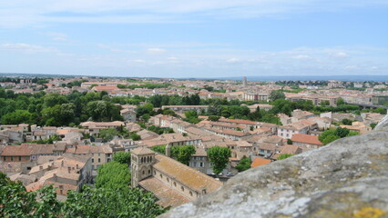 Fototapeta na wymiar Vue aérienne du village de Carcassonne