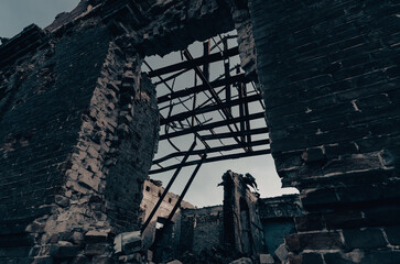 inside a damaged house in Ukraine
