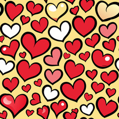 seamless background with hearts