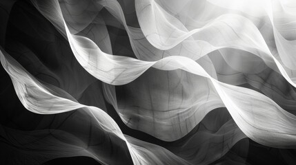  Ethereal black and white smoke waves