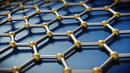 Nano material background consisting of honeycomb shapes. 3D illustration