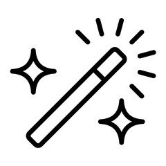 Magic Wand Vector Line Icon Design