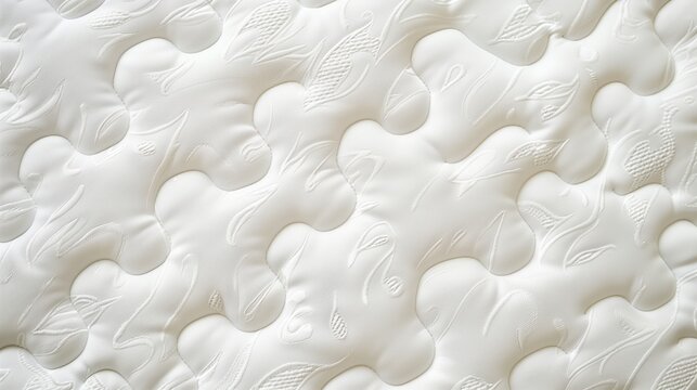 Close up view of white mattress texture for bed