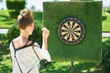 Photo of relaxing vacation in Egypt Hurghada playing darts - 792637397