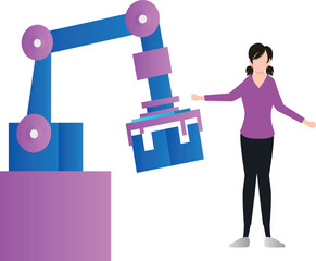 The machine is carrying the parcel.