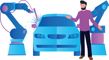 The vehicle is being repaired.