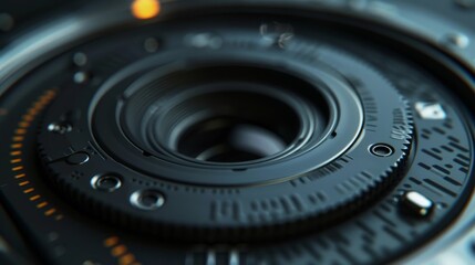 A close up of a camera lens.