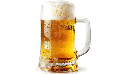 Glass of beer isolated on a white background. Beer in a mug.