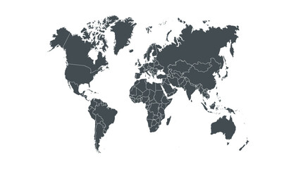 Naklejka premium World map. Modern color vector map. Silhouette map. 