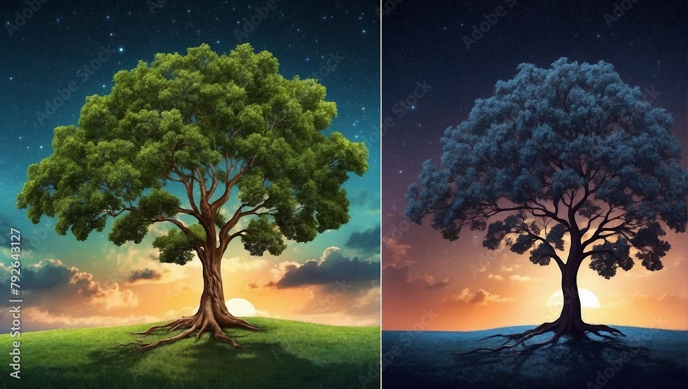 Wall mural landscape with tree - Wall murals