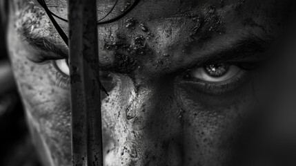 The steel grey eyes were filled with intense anger the reflections shooting daggers conveying the fury boiling beneath the surface. . - obrazy, fototapety, plakaty