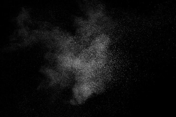 White texture on black background. Dark textured pattern. Abstract dust overlay. Light powder explosion.
- 792644139
