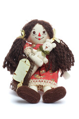 Traditional doll toy on white background