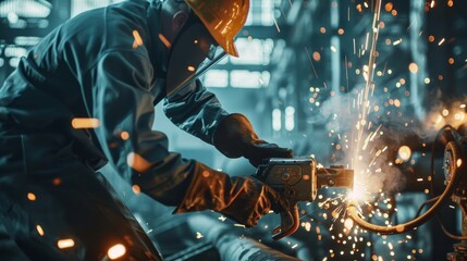 A welder at work site