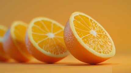 Sliced orange against a colorful background. - 792648118