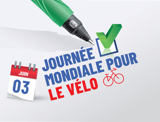 Journée mondiale pour le vélo le 3 juin 2024