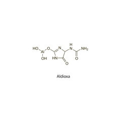 Fototapeta premium Aldioxa flat skeletal molecular structure used as Sunscreen. Vector illustration scientific diagram.