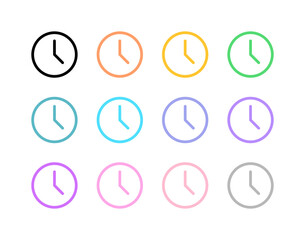 Editable vector time, analog clock icon. Part of a big icon set family. Perfect for web and app interfaces, presentations, infographics, etc