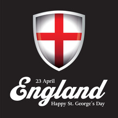 England flag Saint George Day shield ribon sign