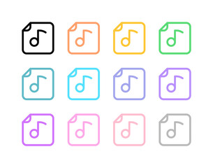Editable vector music file icon. Part of a big icon set family. Perfect for web and app interfaces, presentations, infographics, etc