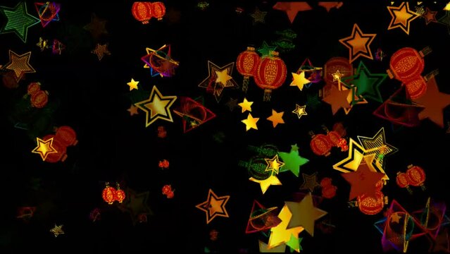 colorful objects rotating around themselves