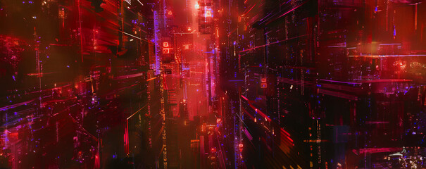 Obraz premium abstract sci-fi red futuristic background technology digital cyberspace