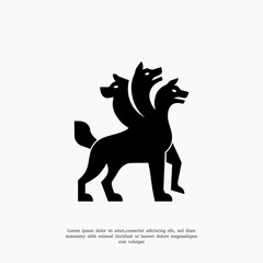 silhouette cerberus logo design template