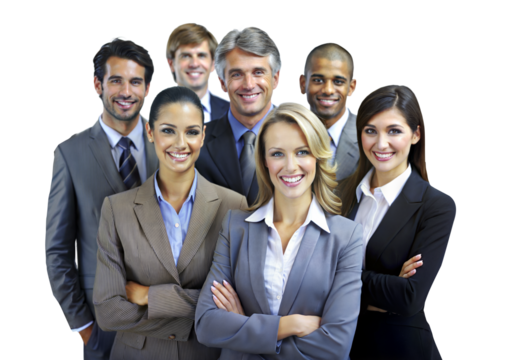 Confident business team of diverse professionals standing together