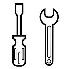 Illustration of tool equipment  icons for apps and websites