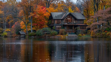 Nice modern triangular house near lake