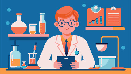 Exploring the Depths: A Doctor's Journey in Laboratory Research, lab, dr, doctor, working, work, illustration, science