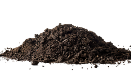 Soil, dirt pile isolated on white background transparent background