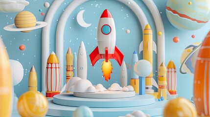 A podium at a kids science fair