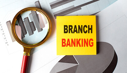 BRANCH BANKING text on sticky on chart background