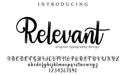 Relevant Font Stylish brush painted an uppercase vector letters, alphabet, typeface - obrazy, fototapety, plakaty