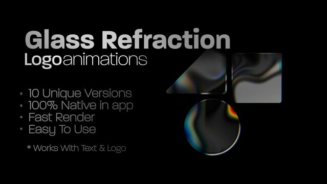Glassy Glossy Light Refraction Logo Reveal Intro Animation 