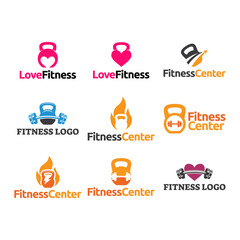 Set vector of Fitness logo design.