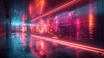 graphic style visual with neon lights